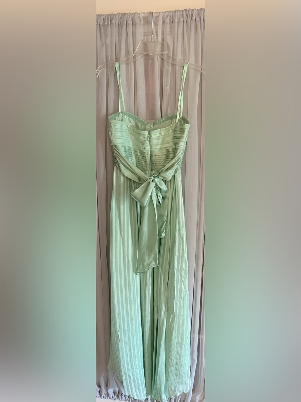 BCBGMaxAzria Alicia Silk Opaline Green Charmeuse Gown Size 2 - Picture 2 of 9